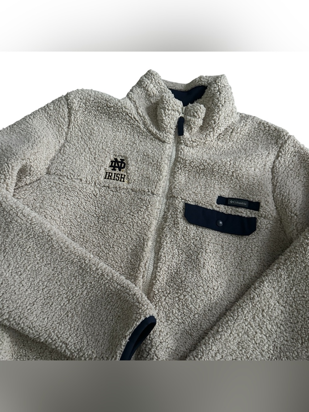 Columbia Sherpa Full Zip Notre Dame Jacket Womens Size XL
